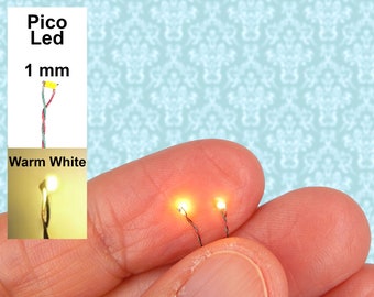 2 Pico LED Lighting Kit for 1/144, 1/48, 1/24 Scale Dollhouse Miniatures Includes Battery Switch On/Off and Instructions Very Easy Install