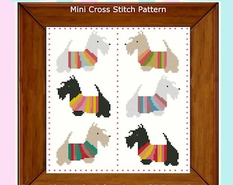 Scottish Terrier Dog Mini Sampler Cross Stitch PDF