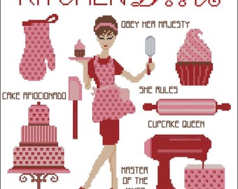 Kitchen Diva Cross Stitch PDF Chart