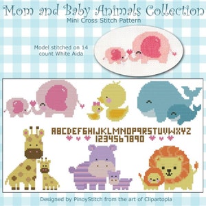 Mom and Baby Animals Collection Cross Stitch PDF Chart