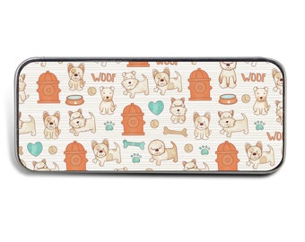 Magnetic Sewing Needle Case Needle Slider Case Cute Puppies Dogs Beige Dog Lover