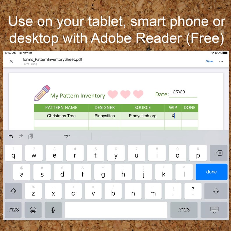 Editable & Printable Cross Stitch Pattern Inventory Sheet Etsy