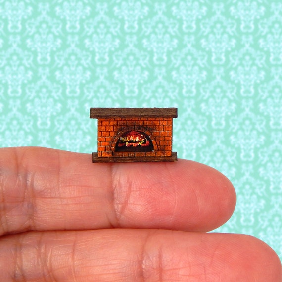 Dollhouse Miniature 1:144 Scale Brick Fireplace KIT 