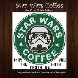 Science Fiction S Wars Coffee Cross Stitch PDF-grafiek