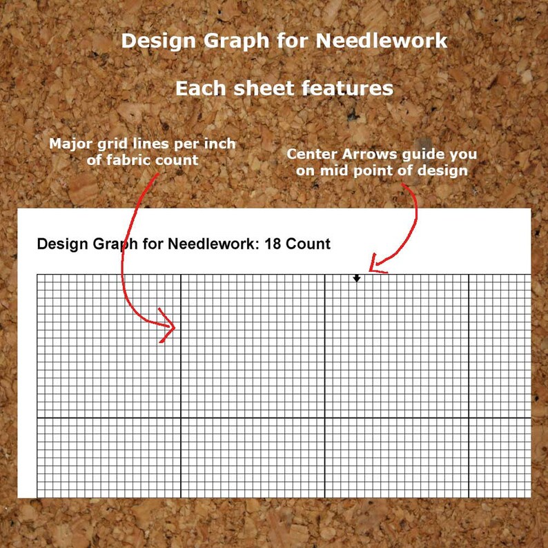 Cross Stitch Graph Paper Needlework Grid Template PDF Instant Etsy
