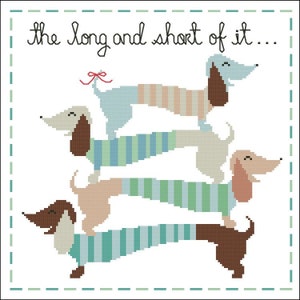 The Long and Short of It Dachshunds Cross Stitch image 1
