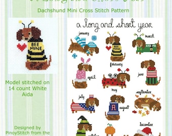 Dachshund Year Round Collection Cross Stitch PDF Chart