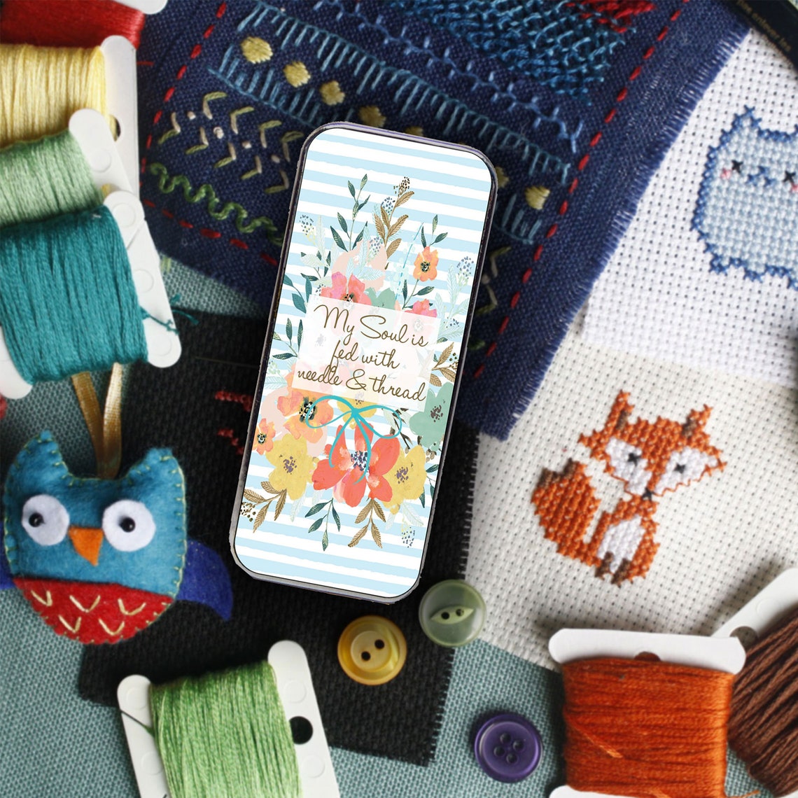 Sewing Needle Case Needle Slider Case My Soul is Fed Etsy