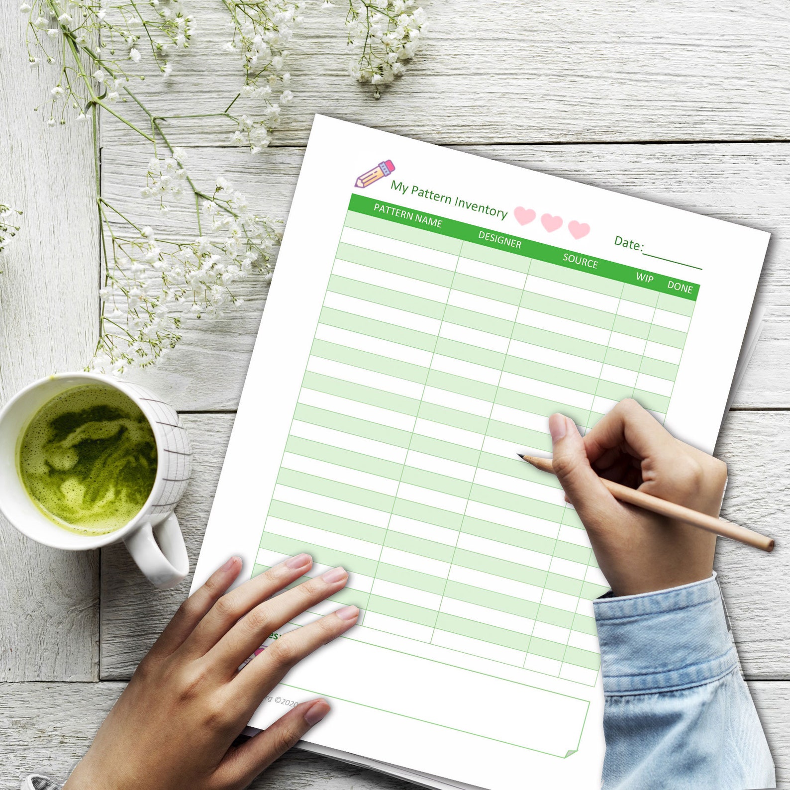 Editable & Printable Cross Stitch Pattern Inventory Sheet Adobe PDF ...