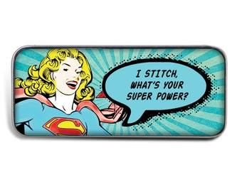 Magnetic Sewing Needle Case Pop Art I Stitch What's Your Super Power?