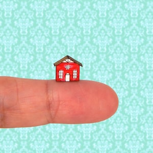 1/144 Scale Dollhouse Miniature Little RED Dollhouse for Your Dollhouse So Tiny!