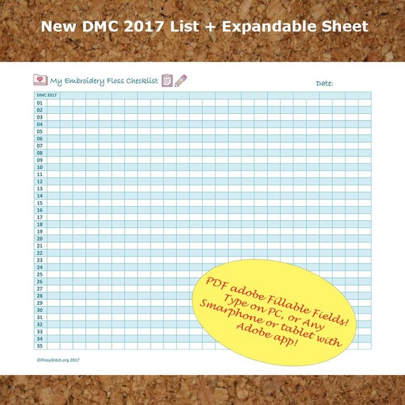 Dmc Color Chart 2017