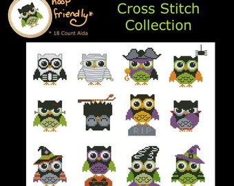 Hootie Spookies Mini Collection Cross Stitch PDF Chart