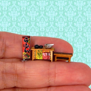 1/144 Scale Dollhouse Miniature Ramen Japanese Shop Oriental Asian Food N Scale  So Tiny!!