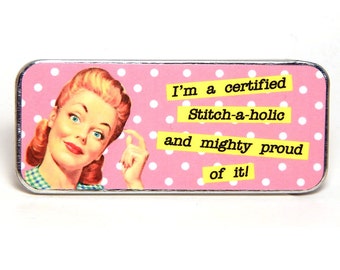Magnetic Sewing Needle Case Needle Slide Case Certified Stitchaholic Handcrafted