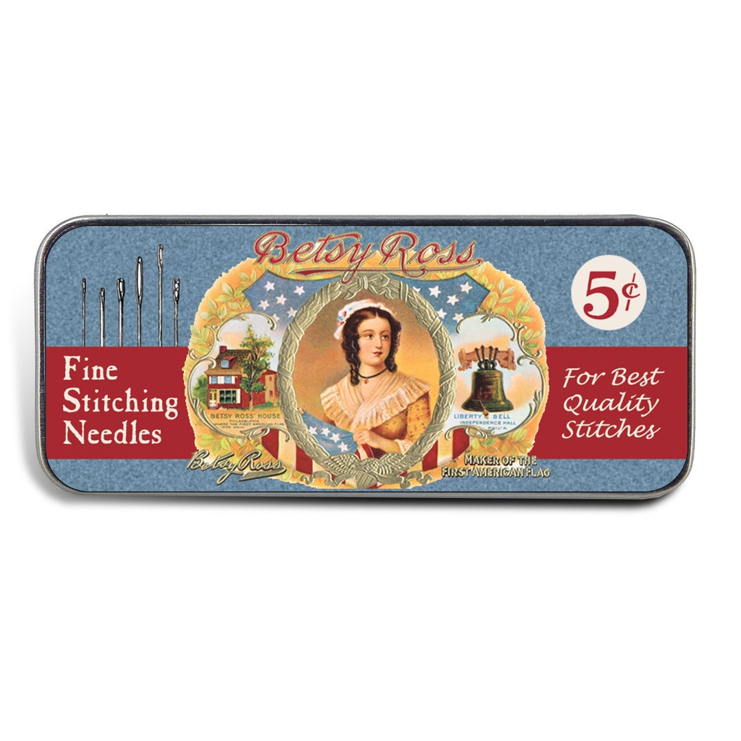 Sewing Needle Case Needle Slider Case Faux Vintage Betsy Ross