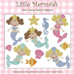Sea Life Mermaids Minis Cross Stitch PDF Chart