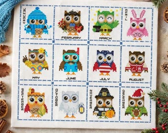 Hooties Year Round Minis #2 Collection Cross Stitch PDF Chart