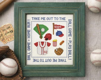 Baseball Sports Mini Sampler Cross Stitch PDF