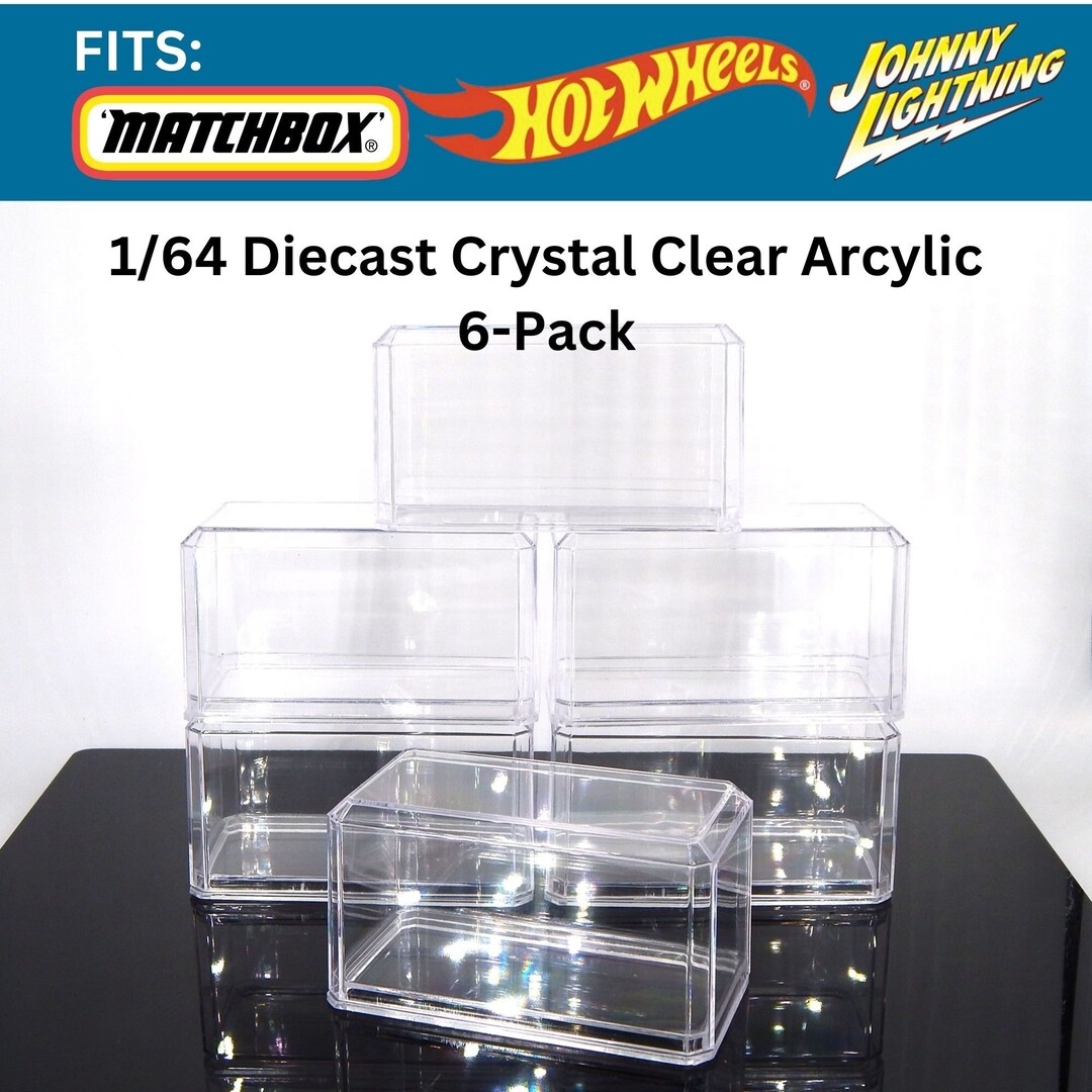 Diecast Car Display Case 1 64 Scale Model Cars 6pack Crystal Clear