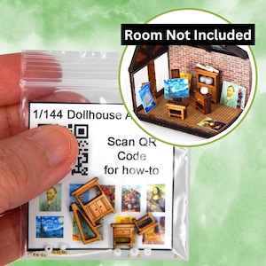 1/144 Scale Dollhouse Miniature DIY KIT Artist Studio Furniture Set Easy & Tiny!