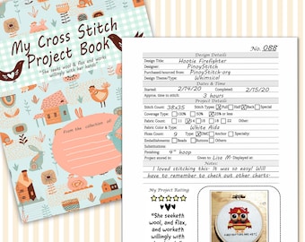 Cross Stitch Project Book Journal Spiritual Christian Bible Verses Embroidery Detail Sheet Printable PDF Downloadable File
