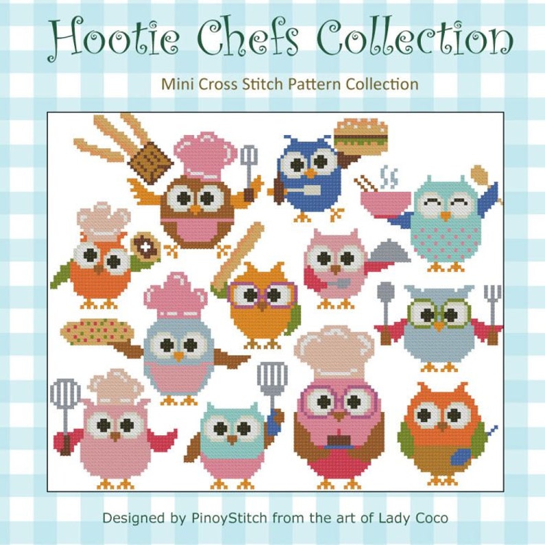 Hootie Chefs Collection Cross Stitch PDF Chart image 1