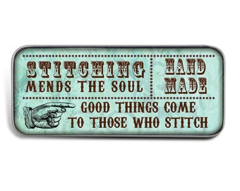 Magnetic Sewing Needle Case Needle Slider Case All Good Things Come to Those who Stitch