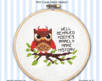 Hooties Well-Behaved Cross Stitch PDF Chart