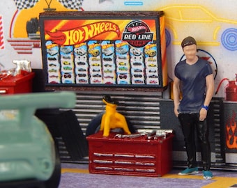 1/64 Scale Model Car Garage Diorama Display