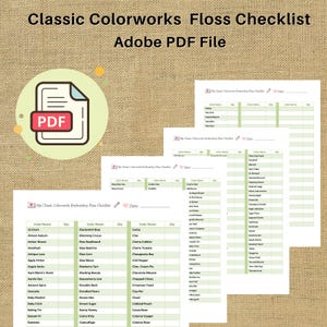 Classic Colorworks Floss Checklist 2026 | Embroidery Thread Organizer (PDF)