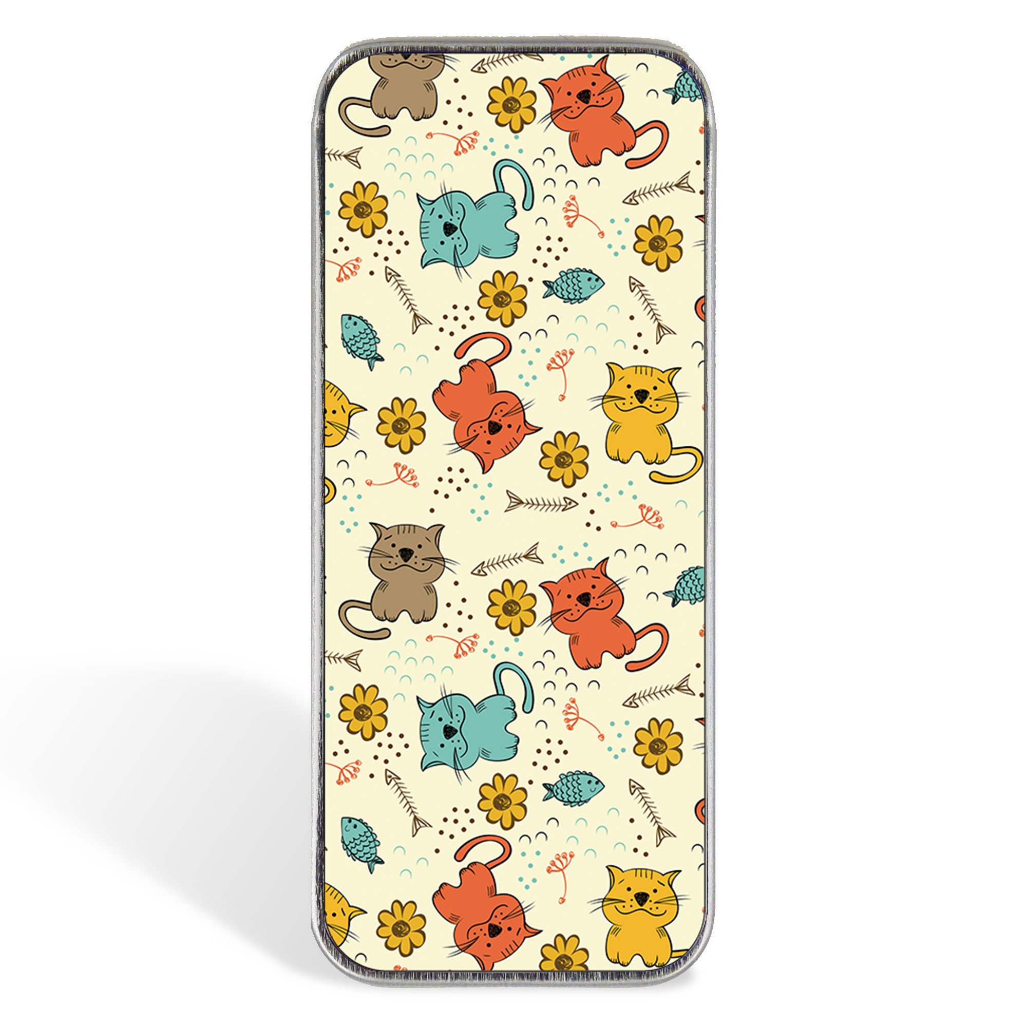 Magnetic Sewing Needle Case Needle Slider Case Cute Cats with Fishbones