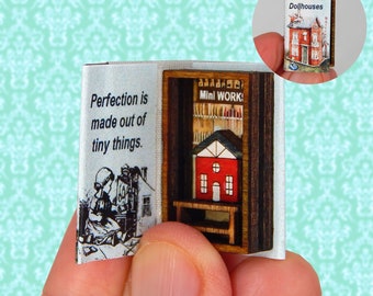 1/144th Scale Dollhouse Miniature How To Make Dollhouse Book Nook Book Diorama So Tiny!! Micro Miniature Gift for Miniature Collectors