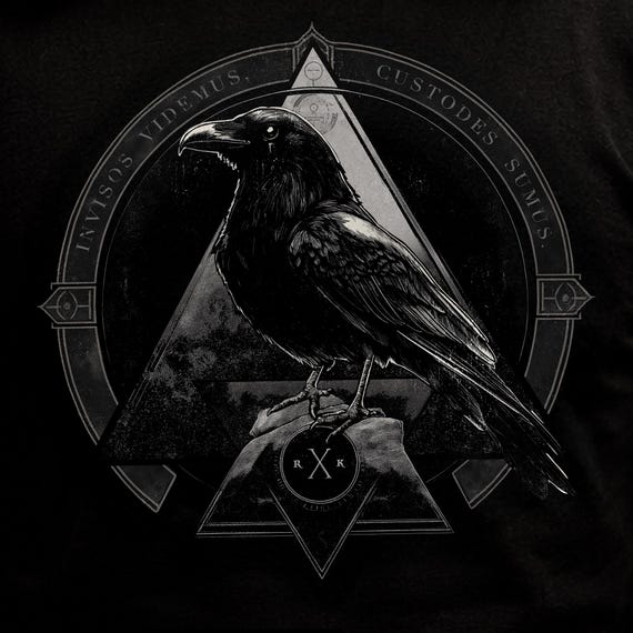 Custodes Sumus Raven Tee | Gothic Raven Shirt | Dark Academia Apparel | Crow Graphic Tee