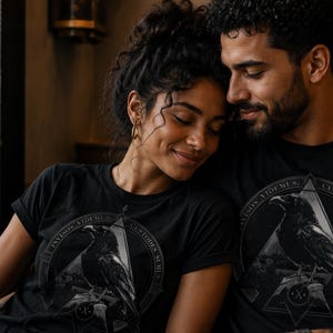 Custodes Sumus Raven Tee | Gothic Raven Shirt | Dark Academia Apparel | Crow Graphic Tee image 3