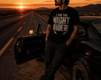 I Am The Night Rider T-Shirt | Distressed Road Warrior Graphic Tee | Vintage Racing Shirt | Dark Motorcycle Streetwear