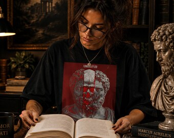 Amor Fati Shirt, Stoic Philosophy Tee, Memento Mori T Shirt, Marcus Aurelius Shirt, Roman Statue Graphic Tee, Gift for Stoic