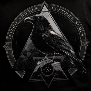 Custodes Sumus Raven Tee | Gothic Raven Shirt | Dark Academia Apparel | Crow Graphic Tee