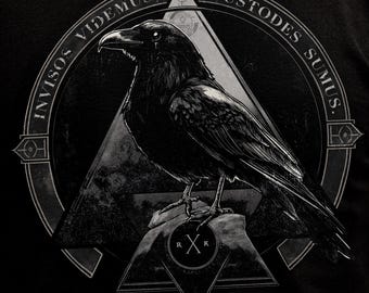 Custodes Sumus Raven Tee | Gothic Raven Shirt | Dark Academia Apparel | Crow Graphic Tee