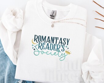 Romantasy Reader's Society Embroidered Crewneck Sweatshirt – Gift For Fantasy & Romance Lovers