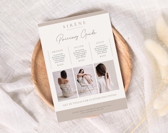 Fotografie Pricing Guide Vorlage, Fotostudio Preisliste Canva Vorlage, Fotograf Preisliste Vorlage, Minimalistische Preiskarte