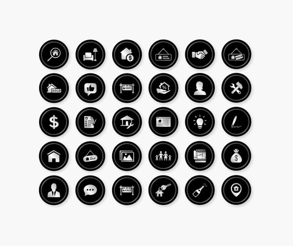 Real Estate Highlight Covers for Instagram Story, Realtor Instagram Templates, Real Estate Story Icons,| Real Estate Agent IG Story Covers