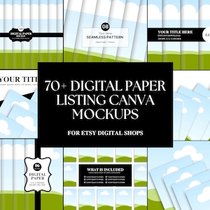 Etsy Digital Paper Mockup - Canva Template for Digital Listings - Product Preview Template - Aesthetic Etsy Shop Mockup - Commercial Use