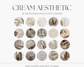 Cream Aesthetic Instagram Highlight Covers | Minimalist Neutral IG Templates (Digital Download)