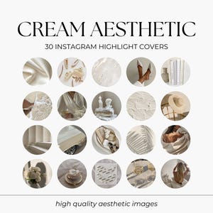 Cream Aesthetic Highlight Covers For Instagram Story | Aesthetic IG Neutral Instagram Highlights | Modern Minimalist Instagram Templates