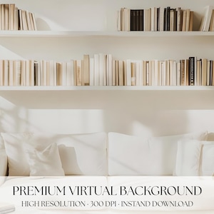 Home Office Virtual Background, Zoom Background Minimalist Workspace, Digital Download, Aesthetic Office Backdrop for Meetings