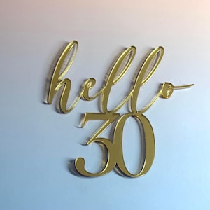Personalised “Hello Age” Acrylic Cake Charm – Custom Birthday Cake Decoration