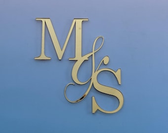 Personalised Acrylic Initial Cake charm | Food-Safe Decorations | wedding, engagement , anniversary Themed Cake Toppers
