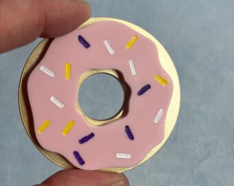 Personalised Acrylic doughnut charm| Food-Safe donut Decorations | Sweet Themed Cake Toppers