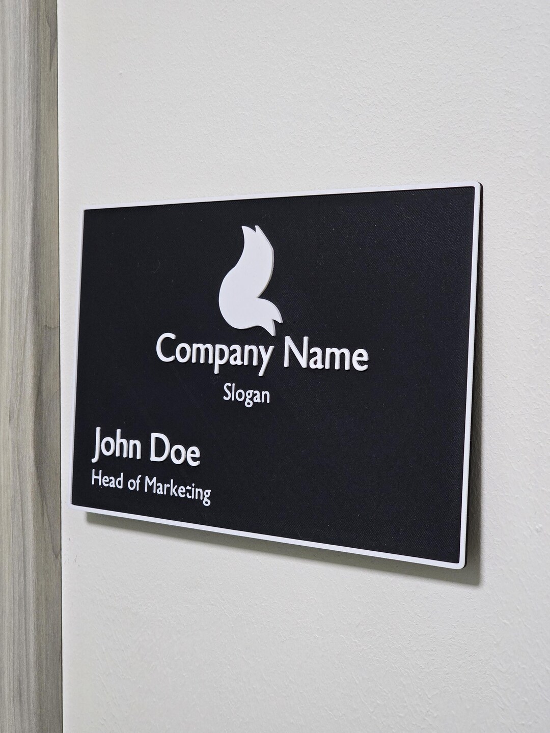 Room Name Labels Custom Office Door Name Plate With Logo - Personalized Wall Name Sign ...